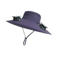 thumbnail image 3 of Sombrero para el sol con abanicos multifuncional para senderismo, camping, ciclismo, pesca y mochilerismo. Púrpura, 3 of 9