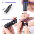 thumbnail image 4 of Car Male Cigarette Lighter Socket(4pcs), 5A 12V/24V Adapter with LED Lights Male Socket With Fuse, 4 of 5