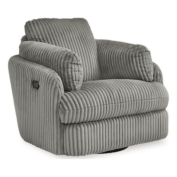 Signature Design by Ashley Tie-Breaker Fog Swivel Glider Recliner