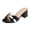 Exquisite Shoes - Black, variant on Women Open Toe Chunky Heel Slide Sandals Summer Slip On Mules with Metal Buckle Strap Plus Size Elegant Casual Formal Footwear for Wedding Guest and Grad Season