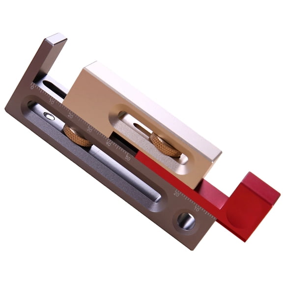 Kerfmaker Table Saw Slot Adjuster, Mortise and Tenon Tool, Metal Woodworking Movable Measuring Block, Table Saw Alignment Tool with Clear Scale, Length Compensation