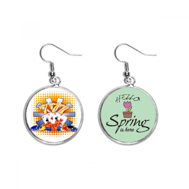 Fichas de poker de dados de casino de ilustracion Colgante decorativo temporada pendientes de primavera joyas Unbranded M