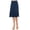 Navy, variant on Women's Casual Knee Length Flare A-line Skirt with Elastic Waistband