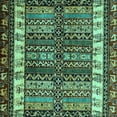 thumbnail image 1 of Ahgly Company Indoor Square Abstract Turquoise Blue Modern Area Rugs, 8' Square, 1 of 4