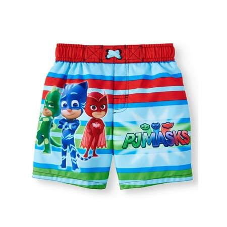 

PJ Masks Toddler Boys Swim Trunks Catboy Owlette & Gekko - Red/Green