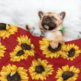 thumbnail image 3 of Yiaed Sunflowers On Red Print Dog Blankets-Cat Blanket Washable for Couch Protection,Puppy Blanket, Soft Plush Reversible Throw Furniture Protector-, 3 of 8