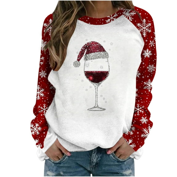 My Items Talove Long Sleeve Shirts for Women Funny Graphic Sweatshirt Fall Fashion Must Haves Tunic Tops Casual Womens Tops Trendy 2025 Christmas Shirts