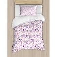 thumbnail image 3 of Geometric Circle Duvet Cover Set, Pastel Toned Feminine Circular with Spherical Dots Spread Art, Decorative 3 Piece Bedding Set with 2 Pillow Shams, Queen Size, Pink Violet, by Ambesonne, 3 of 3