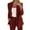 matching set, variant on Women's Casual Long Sleeve Solid Color Lapel Cardigan Suit, Two-Piece Matching Pants Set, Material, Fits True To Size, For Autumn And Spring Daily Wear