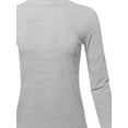 thumbnail image 4 of A2Y Women's Basic Solid Soft Cotton Long Sleeve Mock Neck Top Shirts Heather Grey M, 4 of 5