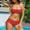 c02Red, variant on Arnsht High Waisted Bikini Sets for Women Tummy Control Swimsuits Front Ruched Two Piece Drawstring Bathing Suit Blue L