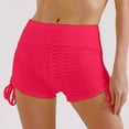 thumbnail image 3 of QLEICOM Women's High Waist Hip Stretch Yoga Shorts Tummy Control Fitness Athletic Workout Running Shorts with Deep Pockets Workout Out Biker Shorts Red S, US Size 4, 3 of 5