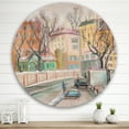 thumbnail image 2 of Designart 'Lanes In Moscow Cityscape' Traditional Circle Metal Wall Art 36x36 - Disc of 36, 2 of 5