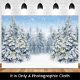 thumbnail image 3 of Fondo de fotografía de invierno con nieve de 210 x 150 cm, copos de nieve, árbol de Navidad, purpurina blanca, B, 3 of 8