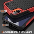 thumbnail image 3 of Nalacover iPhone XR Case, Heavy Duty 3 in 1 Rugged Shockproof Rugged Silicone Hybrid Hard PC Soft TPU Bumper Camera Raised Drop Protective Girls Women Boy Men Phone Covers, Red, 3 of 9