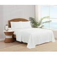 thumbnail image 3 of Oceanfront Resort Solid Percale White 4 Piece King Sheet Set, Solid Color Themed, Embroidered Hem, Oeko-TEX Certified Confidence, 3 of 5