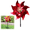 Red, variant on Flower Wind Spinner Sparkly Lawn Pinwheels, Plastic Reflective Pinwheels for Party Decorations/Yard/Garden, Colorful Rainbow Garden Windmill