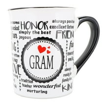 Cottage Creek Gram 16 oz. Ceramic Coffee Mug, White