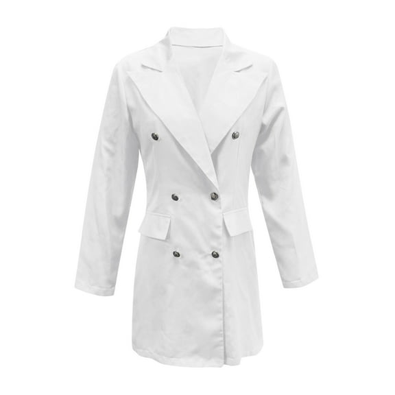 Vedolay Jackets for Women Women Suit Jackets for Work Business Casual Lightweight Lapel Long Sleeve Tops,White S