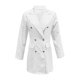 thumbnail image 2 of Chaquetas de Negocios Chaqueta larga informal ligera y fina para mujer, abrigo ajustado de manga larga con botones en el pecho, abrigos con bolsillos, chaqueta con botones,blazer moda（Blanco， L), 2 of 5