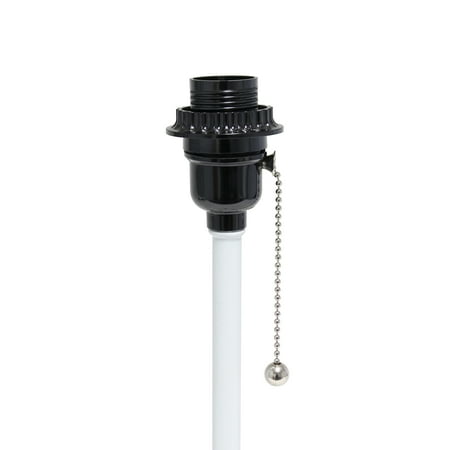 Limelights - Stick Lamp with Charging Outlet and Fabric Shade - White/Aqua