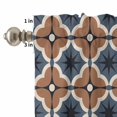 thumbnail image 4 of Brown Flower Curtain Valances Set Vintage Blue Color Blocks Abstract Modern Kitchen Curtains 24&nbsp;inch Length Rod Pocket Valance and Tiers 3 Piece Set Small Bedroom Bathroom Laundry Decor, 4 of 9