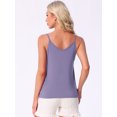 thumbnail image 4 of DARING DIVA Women's Sleeveless Base Layer Spaghetti Straps V Neck Tank Tops M Purple, 4 of 7