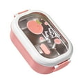 thumbnail image 3 of Qukaim Boîte à repas isotherme Bento - Portable et sûre - Étanche - En acier inoxydable - Pour étudiants, école, bureau - Rose, 3 of 12
