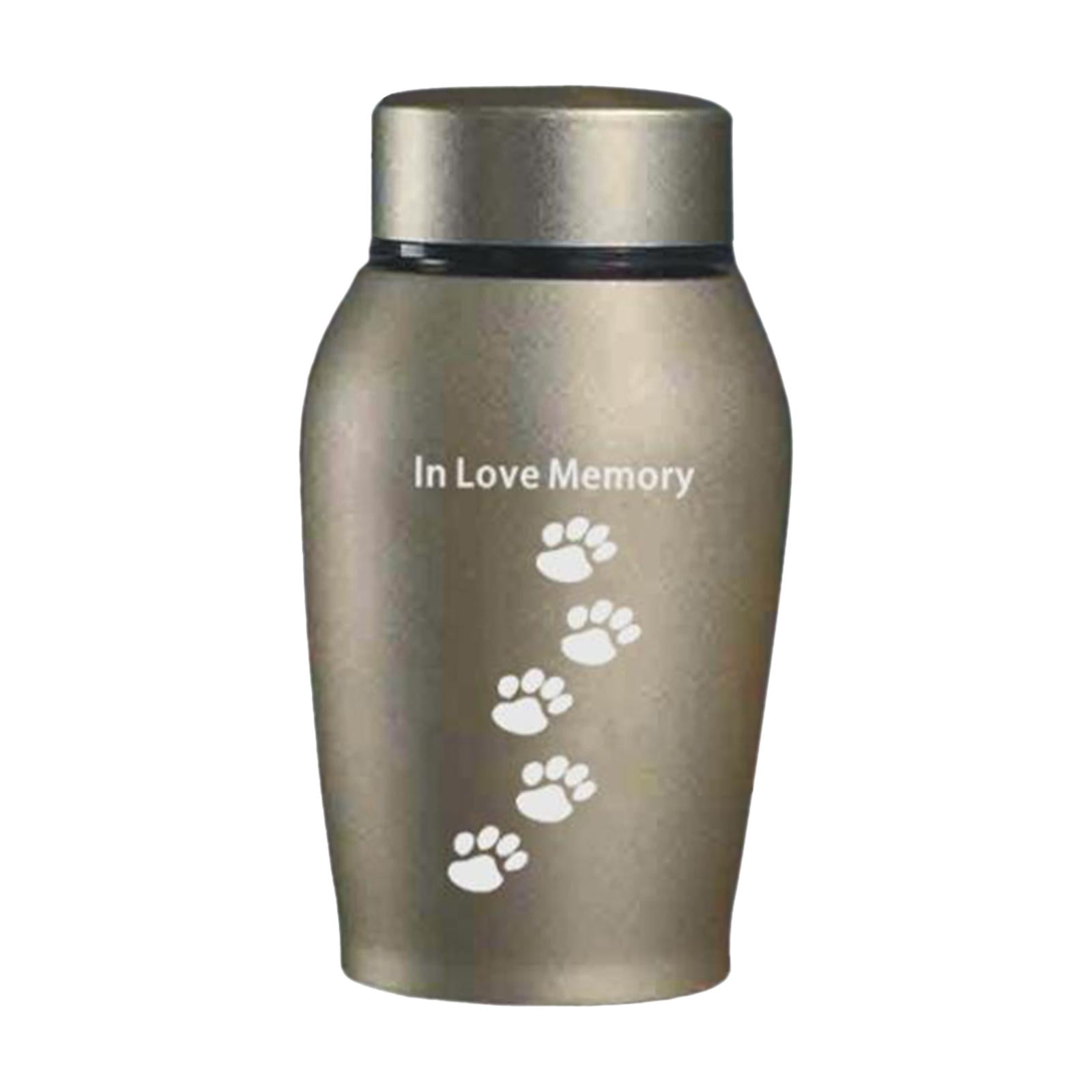 2x Stainless Steel Cremation Memorial Urn Memorable Organizer Storage Funeral Pets Supplies Casket Urn Box Pet Urns for Dogs Ash Small Animal Aureate Blue