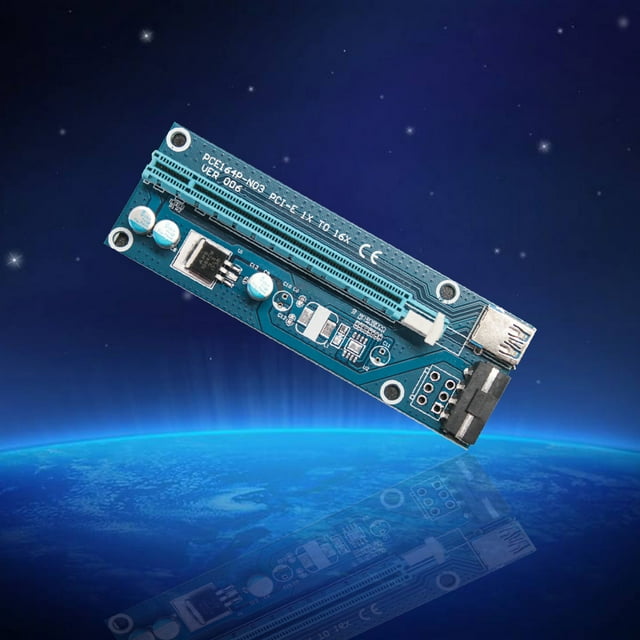 PCI-E Riser Board 4-pin PCI-E riser board PCI-E extender 1x to 16x Adapter Card Graphic Card GPU Extender Board with USB Cable