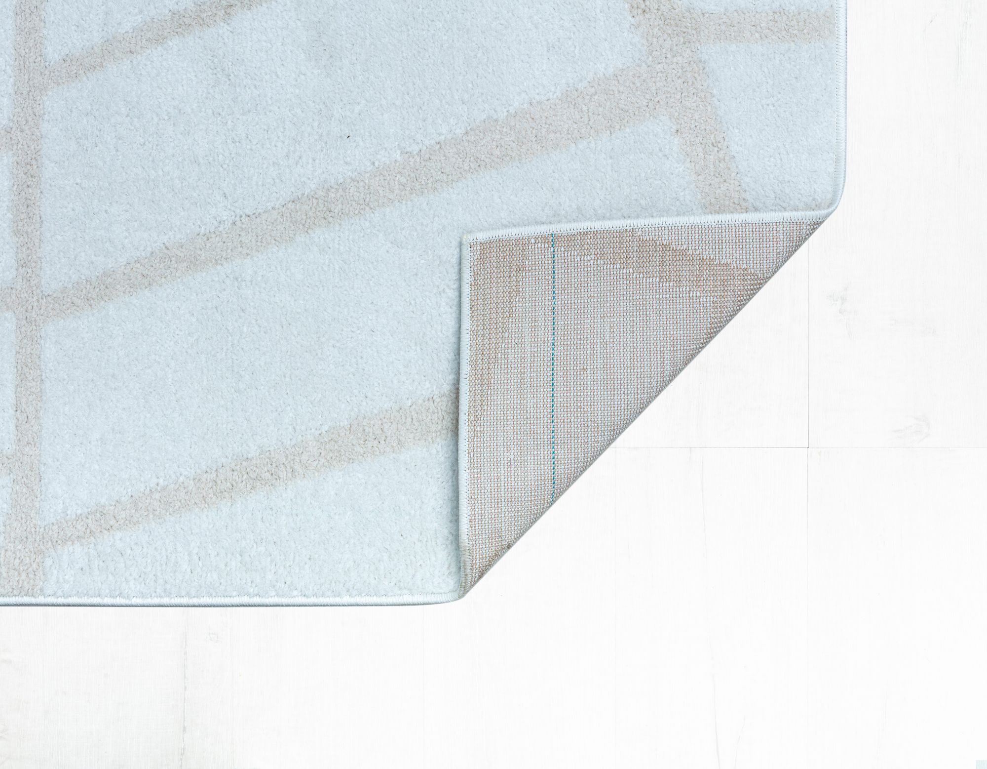Mason Brooks Azure AZ45C Shell White Geometric Contemporary Tan Area Rug, 8'3" X 10'0"