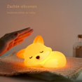 thumbnail image 2 of Lámpara de noche Crrynuo - Iluminación para habitación infantil - Lámpara de noche de zorro de silicona naranja - Control táctil, regulable, temporizador de 20 minutos y recargable por USB, 2 of 6