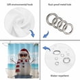 thumbnail image 3 of Coastal Christmas Shower Curtain Set - Small 36" x 72" Washable Bathtub Curtain with 12 Hooks, Beach Snowman Seaside Holiday Waterproof Fabric Stall Shower Curtains for Bathroom/Bathtub Décor, 3 of 6