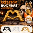 thumbnail image 2 of Sculpture Skeleton Hand Heart Gesture Decor 5 Inch Gothic Figurine for Home Halloween and Spooky Valentines Display, 2 of 6