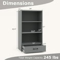 thumbnail image 3 of Costway 42'' Tall 4-tier Storage Shelf Wood Bookcase with Drawer Home Organizer Display Rack Gray, 3 of 10
