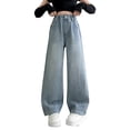 thumbnail image 1 of Pantalon Grand pour Filles Jambe Droite Couleur Unie Décontracté 100 % Polyester, 1 of 9