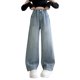 thumbnail image 2 of Pantalones vaqueros de longitud completa Zhongda Tong Pantalones largos de moda de color sólido para niñas Pantalones sueltos para niños Pantalones de pierna recta Pantalones de pierna ancha Pantalone, 2 of 9