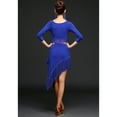 thumbnail image 2 of Fringe Lace Dance Group Party Dresses with Sleeves Adult Ladies Blue, 2 of 5