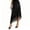 Black, variant on Women's Casual Satin Midi Skirt with Elastic High Waist and Asymmetrical Hem for Daily Wear Purple