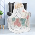 thumbnail image 4 of Oh Baby Soft Flannel Fleece Throw Blanket, Newborn Baby Element Pattern with Infant Bodysuit Feeding Bottle and Rattle, Cozy Plush for Indoor and Outdoor Use, 60" x 80", Multicolor, by Ambesonne, 4 of 5