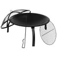 thumbnail image 2 of Merrick Lane Fire Pit 22.5" Iron Folding Wood Burning Outdoor Fire Pit For Patio, Backyard, Camping, Picnics With Spark Screen And Poker, 2 of 15