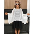 thumbnail image 4 of Kids Little Girl Swim Cover Up Sheer Knit Poncho Top Quick Dry Summer Dress Girl Swimsuit Cover Up 6-8 Years, 4 of 7