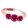 thumbnail image 3 of 1.25 Ct. Ttw Halo Antique Design Created Ruby And Diamond Engagement Ring In 14K Rose Gold, 3 of 7