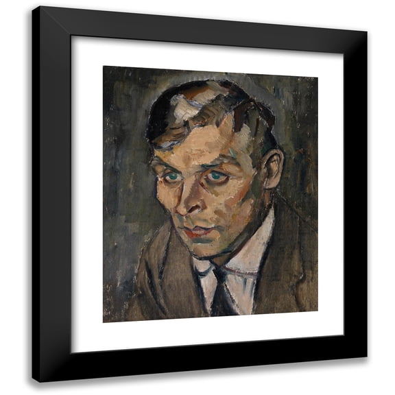 Ilmari Aalto 12x14 Black Modern Framed Museum Art Print Titled - Portrait of Artist Vaino Kamppuri (1917)
