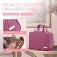 thumbnail image 3 of HOTOR Travel Toiletry Bag for Women & Men, Spacious Hanging Hook Makeup Bag for Travel Essentials, Rosewood-Pink, 3 of 6