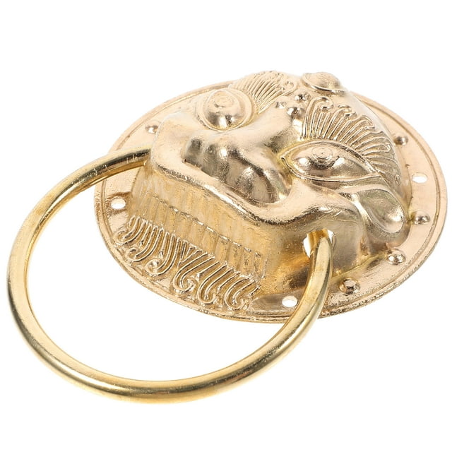 OUNONA 1Set Golden Door Handle Knocker Durable Metal Unique Front Door Accessories For Hotels And Restaurants