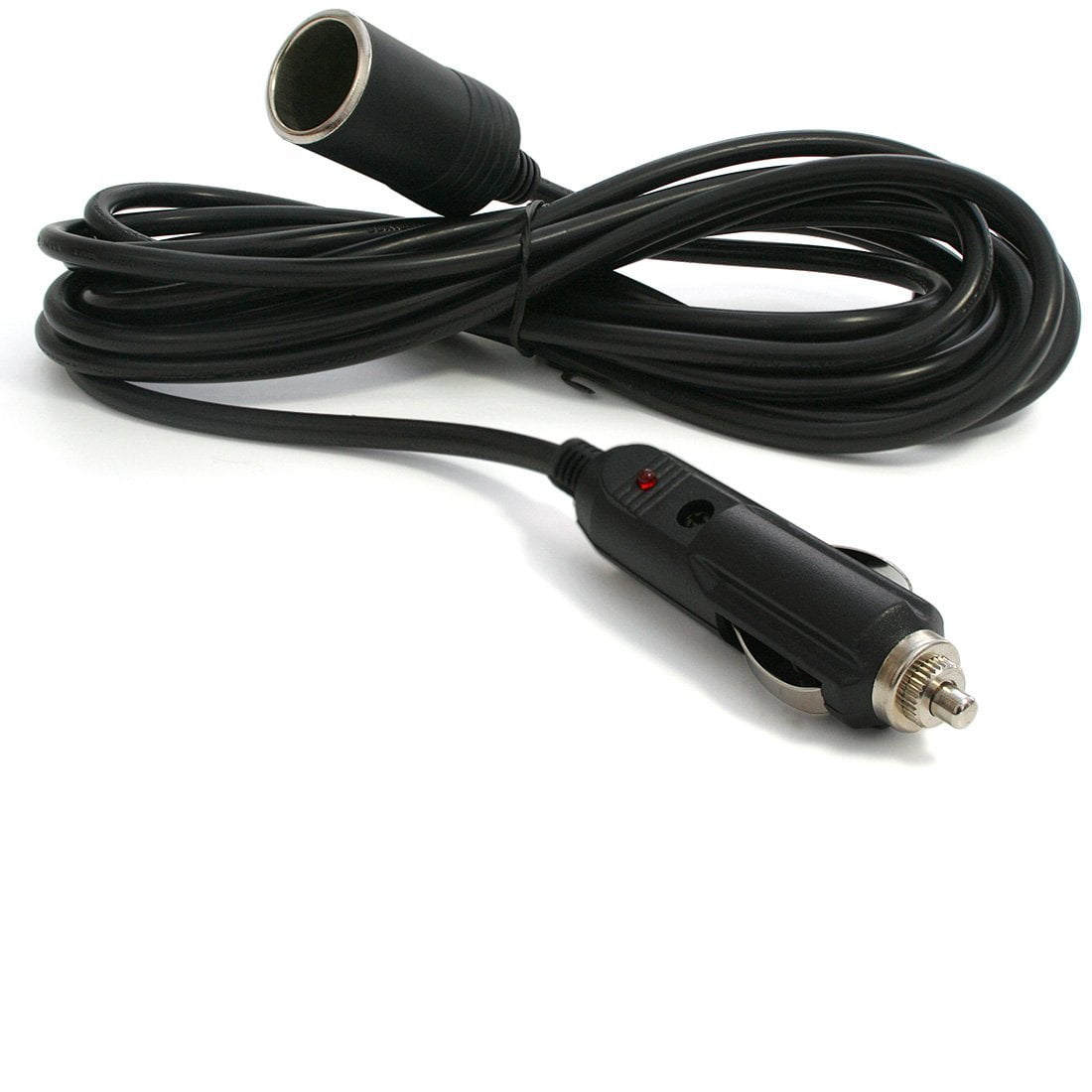 Premium 12V Car Cigarette Lighter Socket Extension Cord, Fused (Black) - Walmart.com