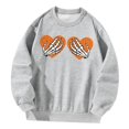 thumbnail image 2 of Sudadera para mujer Casual de moda con estampado gráfico de manga larga y cuello redondo S, 2 of 8