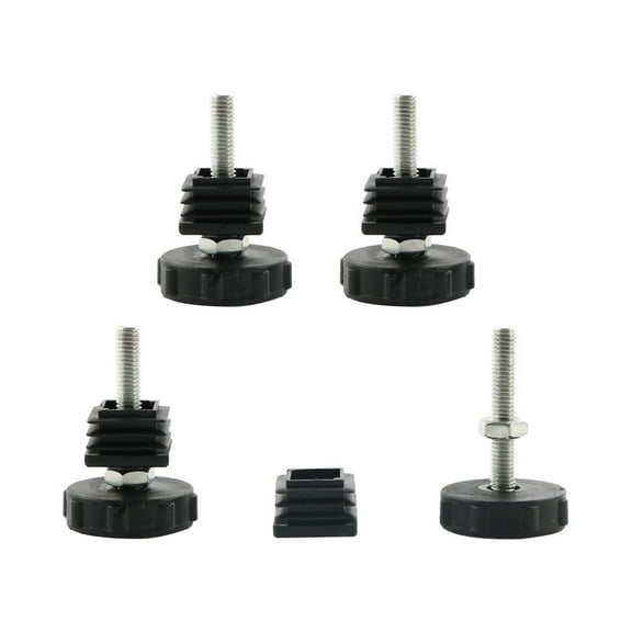 Unique Bargains Leveling Feet 25 x 25mm Square Inserts Table Leg Adjustable Leveler 4 Sets