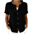 thumbnail image 2 of Yievot Womens Button Down Shirts Short Sleeve Loose Casual Tops Ladies Summer Blouses, 2 of 5